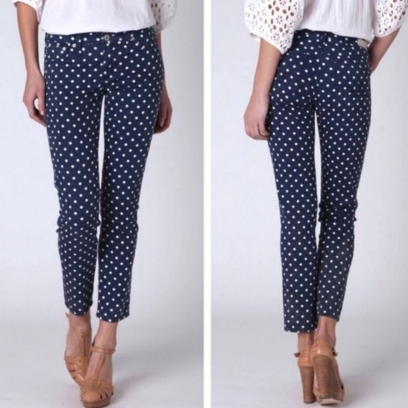 AG The Steve Ankle Slim Straight Polka Dot Jeane SZ 30 - Picture 1 of 6
